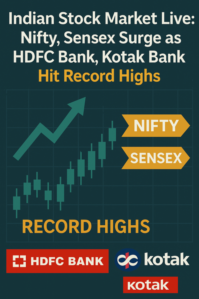 Indian Stock Market Live: Nifty, Sensex Surge as HDFC Bank, Kotak Bank Hit Record Highs